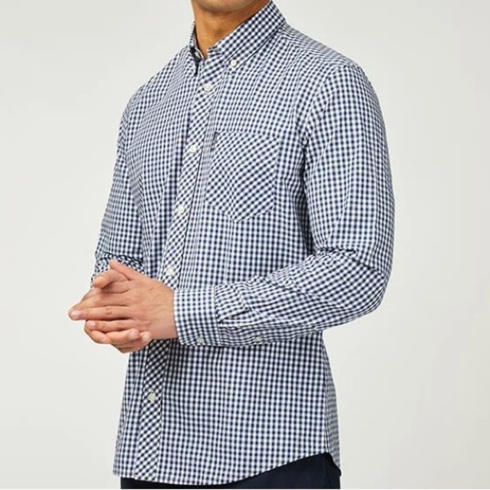English Laundry Blue Gingham Dress Shirt